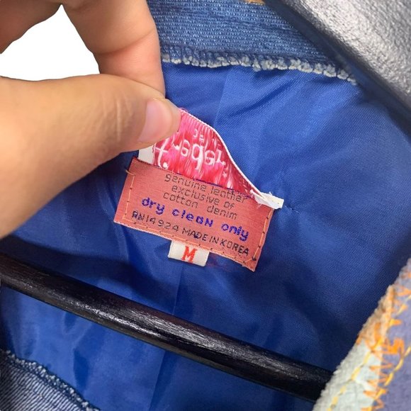 Vintage 70s Fredericks of Hollywood Suede Patchwork Denim Vest Set Medium - Picture 4 of 16